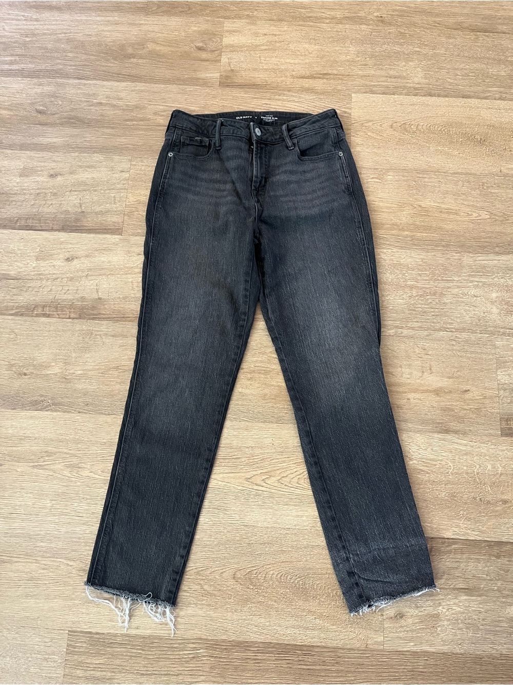 Old Navy Women’s High Rise Vintage Slim Black Denim Jeans size 4